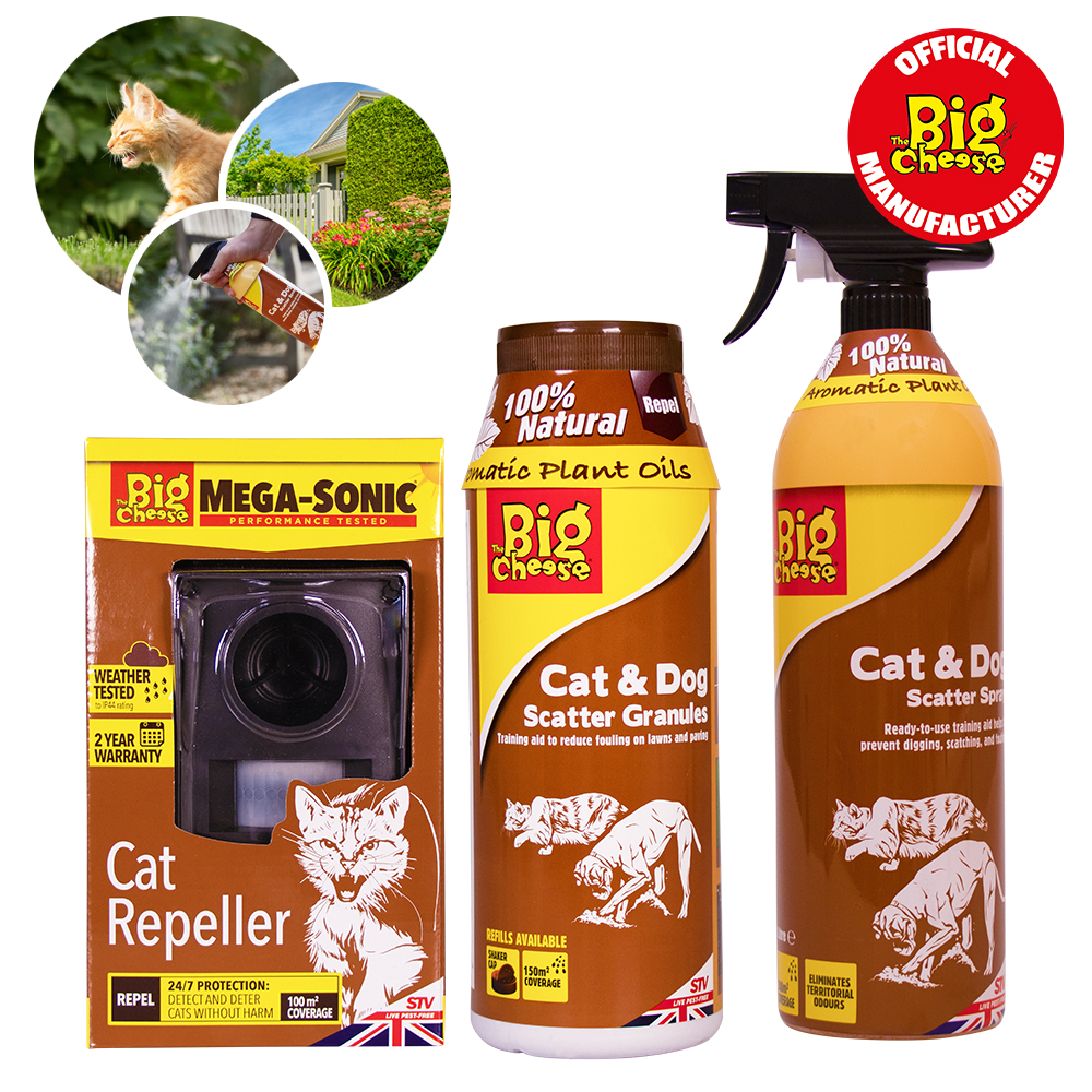 Repel cats with Ultrasonic & Scatter Treatments - Poison-Free Treatment 