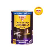 Zero In Citronella Colour-Change Pillar Candle - Repels Mosquitoes. Natural. LED for Gardens
