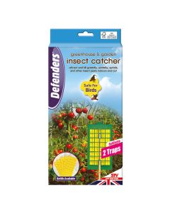 Defenders Greenhouse & Garden Insect Catcher - Twinpack, Bird-safe Insect Control for Gardens