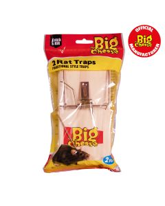 STV047 The Big Cheese Wooden Rat Trap 2 Pack - Traditional Effective Snap Trap