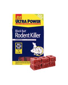 The Big Cheese Ultra Power Block Bait² Rodent Killer - 6x20g Blocks, Effective Refills for Bait Boxes 