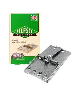TVS165 Selfset Rat Trap - Galvanised Metal Rodent Pest Trap for Use Indoors & Outdoors
