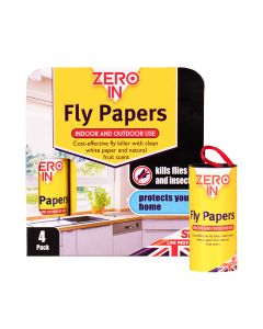 ZER015 Zero In Fly Papers - 4 Pack - Traditional Effective Natural Insect Attractant ,ZER015 Zero In Fly Papers - 4 Pack - Traditional Effective Natural Insect Attractant 