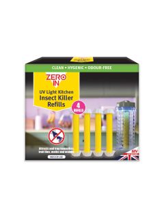 Zero In UV Light Kitchen Insect Killer Refills - 4-Pack, Poison-Free Fly Control