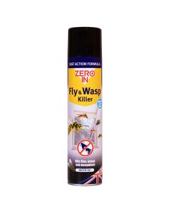 ZER906 Zero In Fly & Wasp Killer Spray 300ml Aerosol - Fast-Acting Control in the Home,ZER906 Zero In Fly & Wasp Killer Spray 300ml Aerosol - Fast-Acting Control in the Home