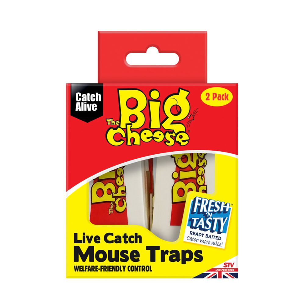 STV155 The Big Cheese Live Catch Mouse Traps Twin Pack - Pre-Baited & Ready to Use,STV155 The Big Cheese Live Catch Mouse Traps Twin Pack - Pre-Baited & Ready to Use