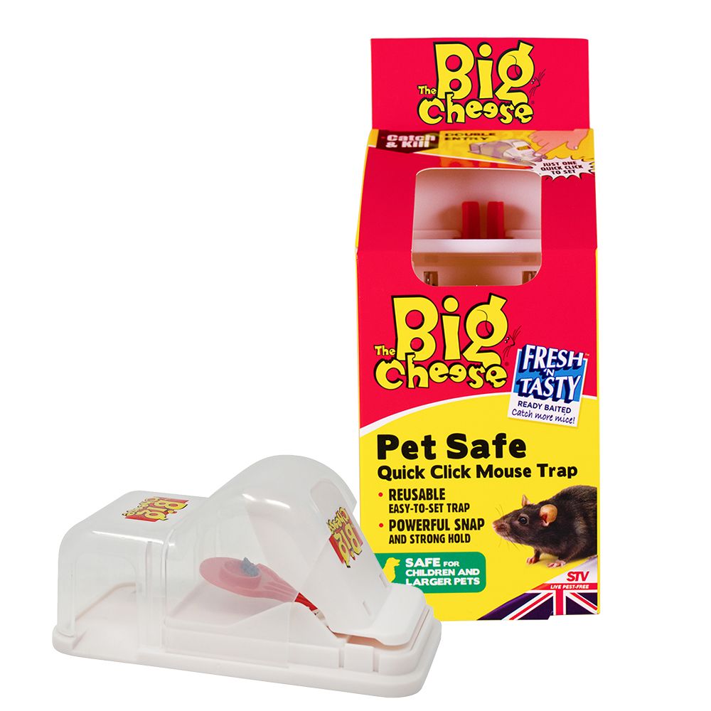 The Big Cheese Pet Safe Quick Click Mouse Trap - Ready Baited Powerful Trap