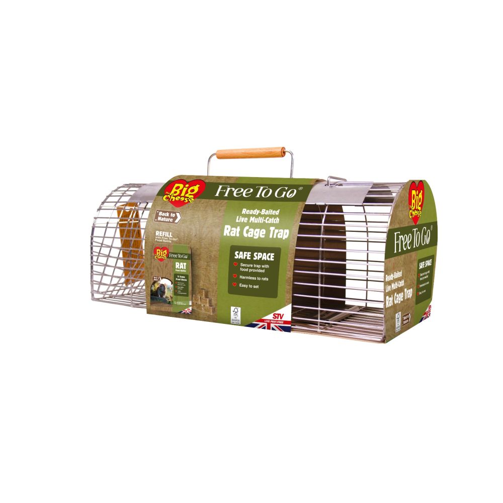The Big Cheese Free to Go® Multi-Catch Rat Cage Trap, Humane and Ready-Baited 
