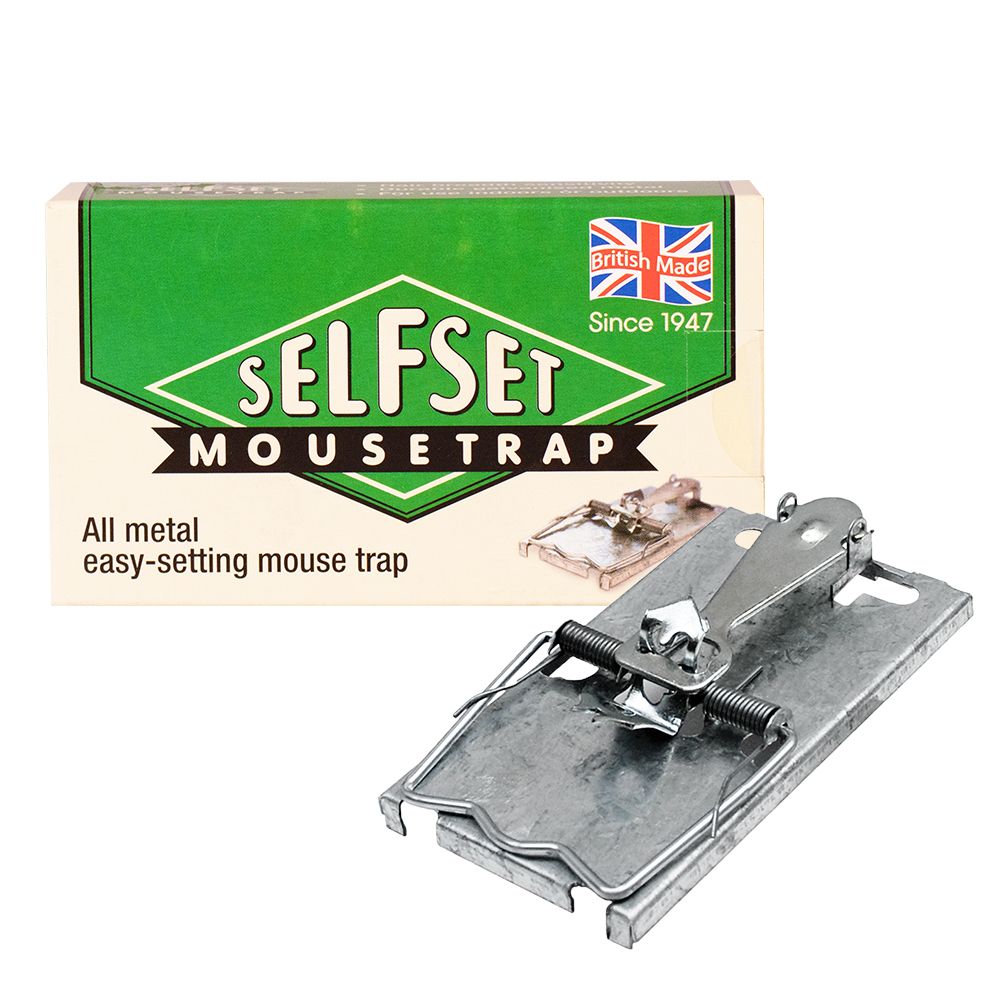 Selfset Mouse Trap - Galvanised Metal Rodent Pest Trap for Use Indoors & Outdoor
