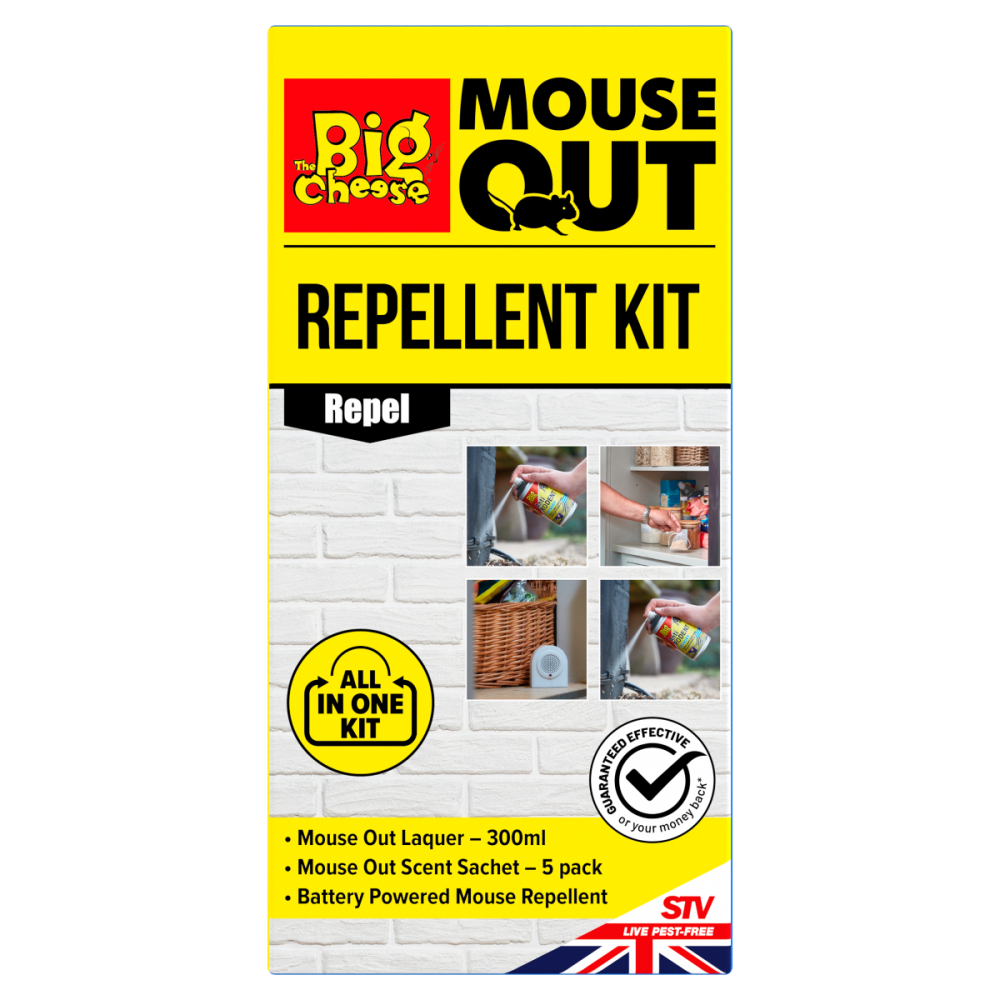 The Big Cheese Mouse Out Repellent Kit. Prevention Reinfestations. Effective Indoors & Out