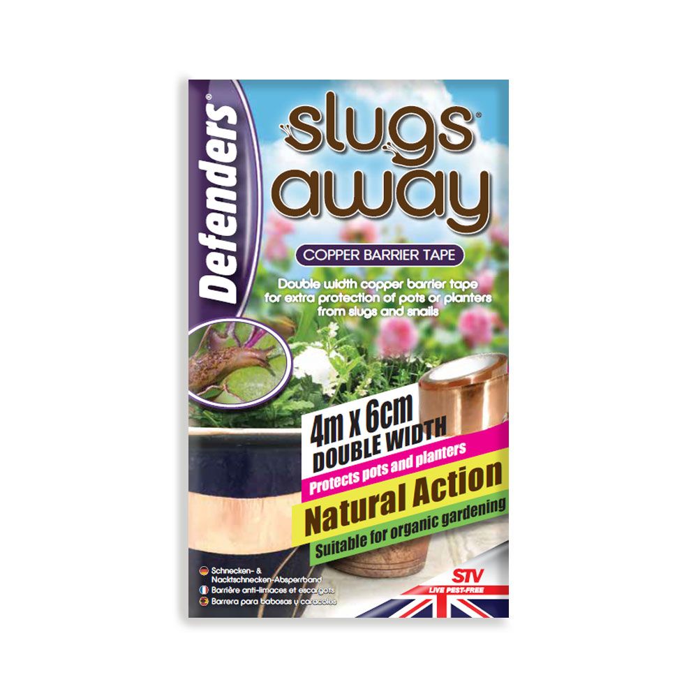 Defenders® Slugs Away® Barrier Tape - 6cm x 4m, Natural slug deterrent to protect outdoor plants 