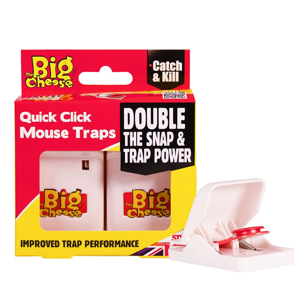 STV147 The Big Cheese Quick Click Mouse Trap - 3 Pack of Reusable Baited Traps