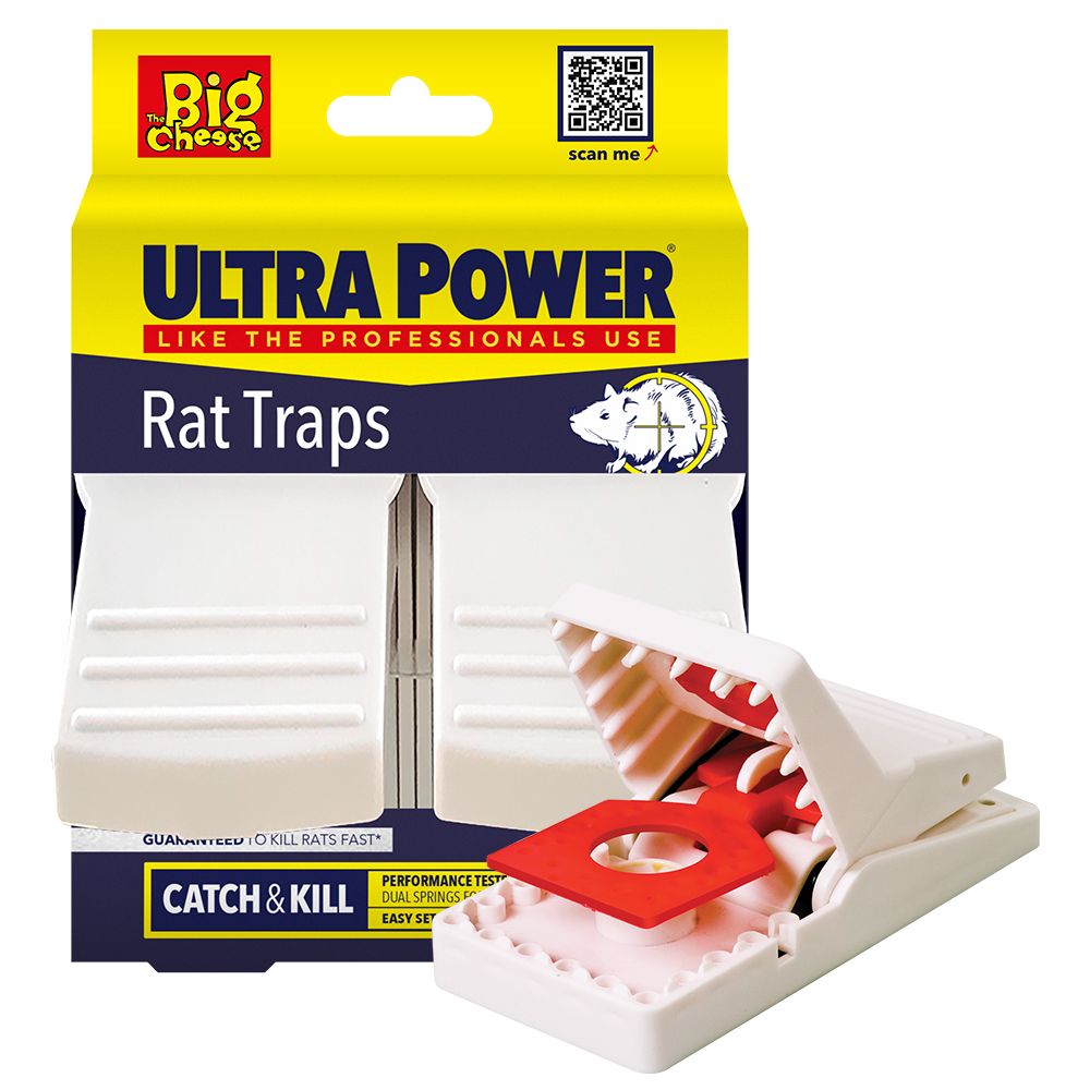 STV149 The Big Cheese Ultra Power Rat Traps (Ready Baited Easy to Set) - Twin Pack
