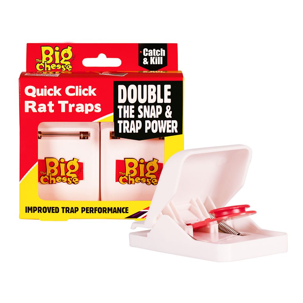 The Big Cheese Quick Click Rat Traps, Powerful Reusable Snap Traps