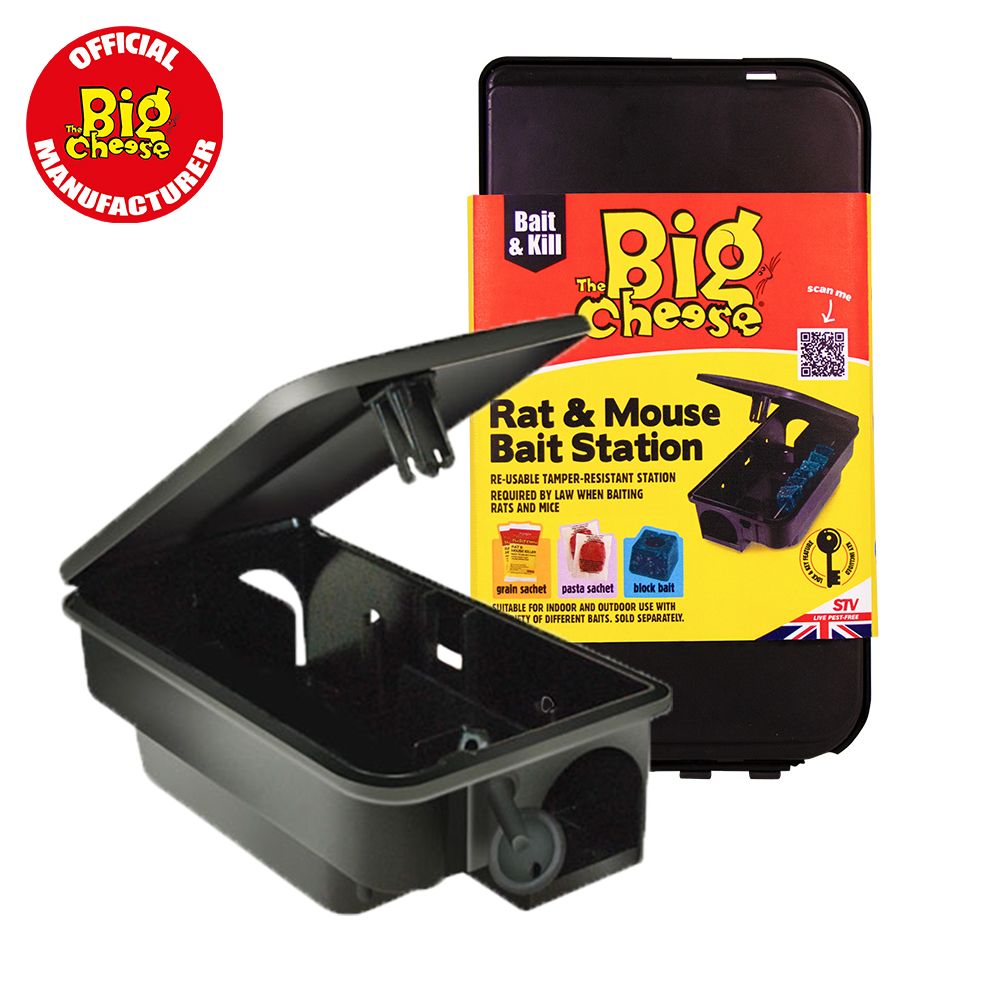 STV179 The Big Cheese Rat & Mouse Bait Station - Durable & Lockable Box for Rodenticide
