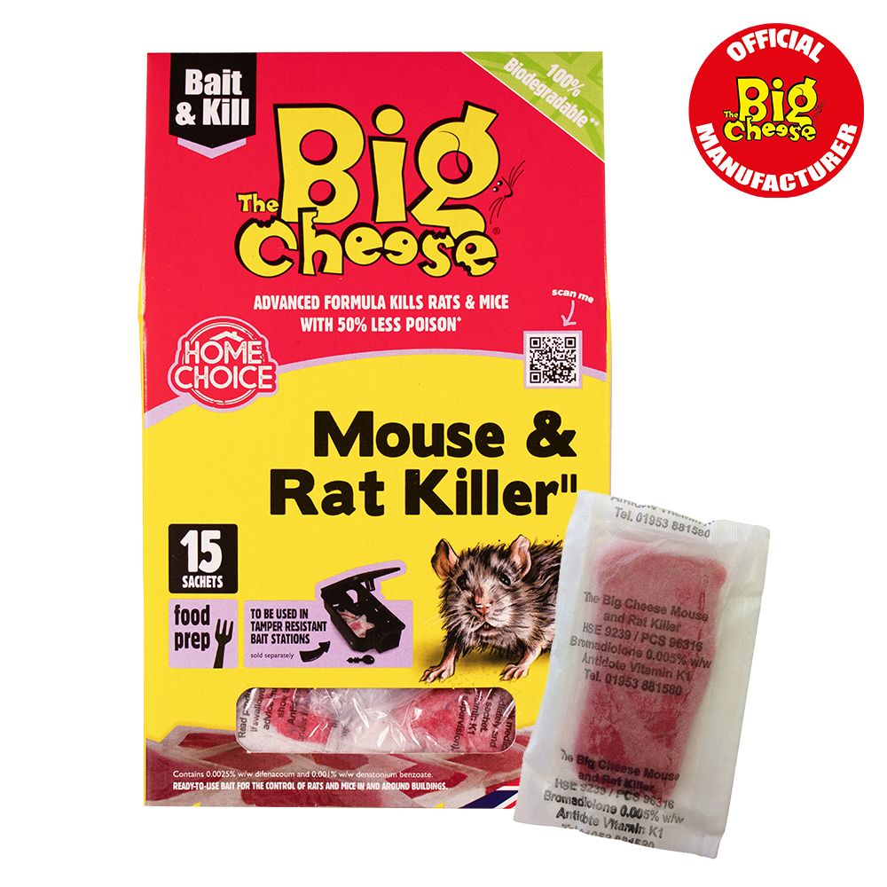 STV223 The Big Cheese Mouse & Rat Killer² Pasta Sachets - 15 Pack - Fast Acting,STV223 The Big Cheese Mouse & Rat Killer² Pasta Sachets - 15 Pack - Fast Acting