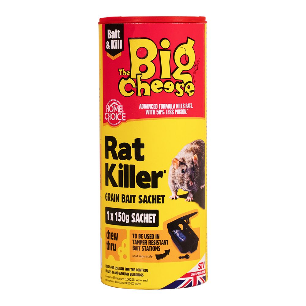 The Big Cheese Rat Killer - Grain Bait Sachet, Effective Highly Palatable Bait