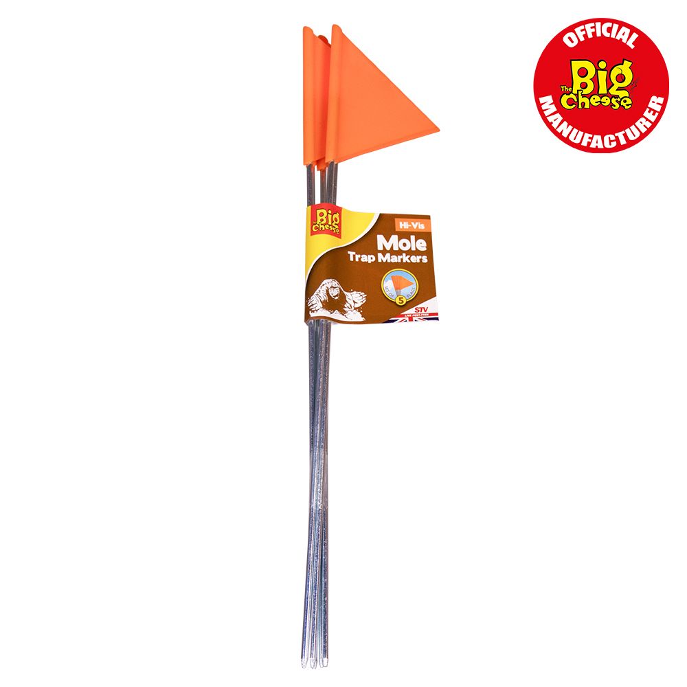 STV317 The Big Cheese Hi-Vis Mole Trap Markers - 5 Pack - Hard Wearing & Rust Resistent,STV317 The Big Cheese Hi-Vis Mole Trap Markers - 5 Pack - Hard Wearing & Rust Resistent