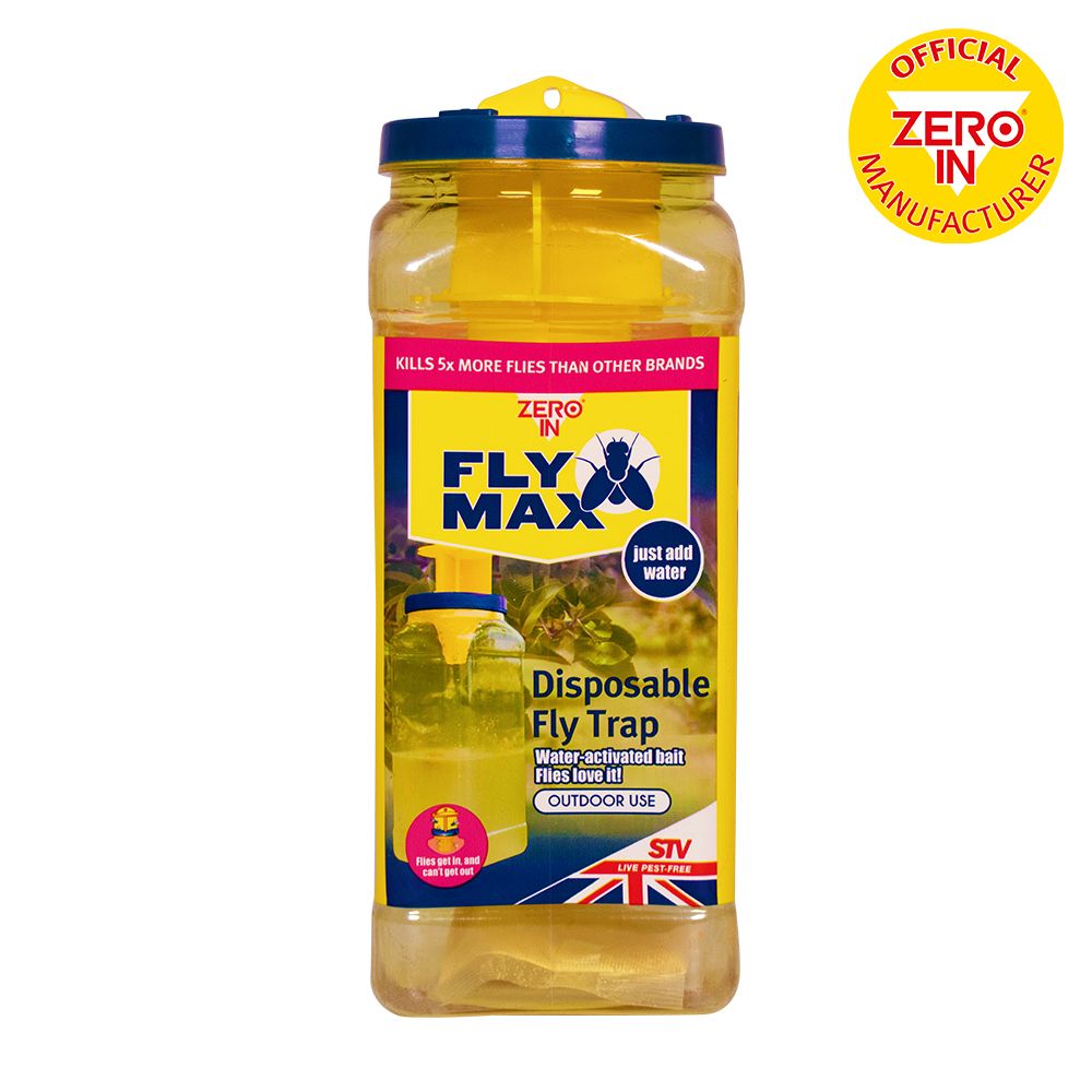 STV334 Zero In Fly Max Ready-Baited Disposable Fly Trap - Super Effective Outdoor Trap