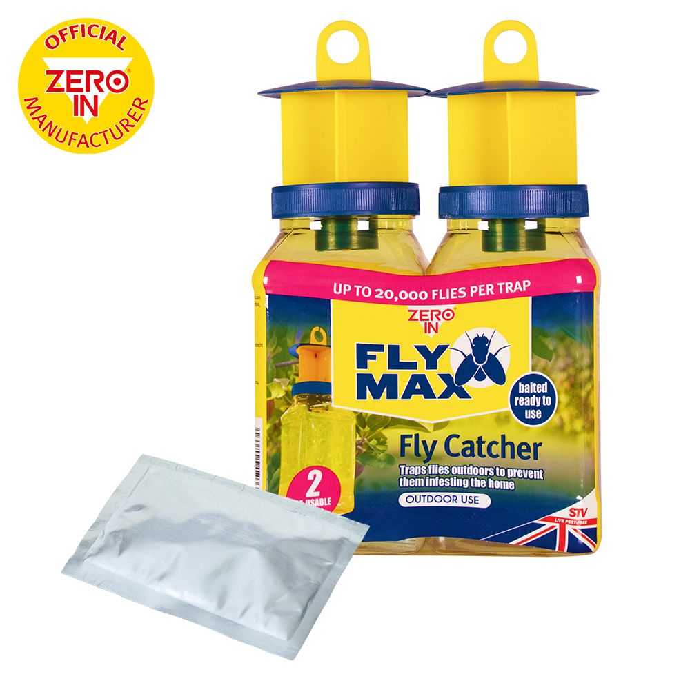 STV336 Zero In Fly Max Re-Usable Fly Catcher 2 Pack - Super Effective Outdoor Trap