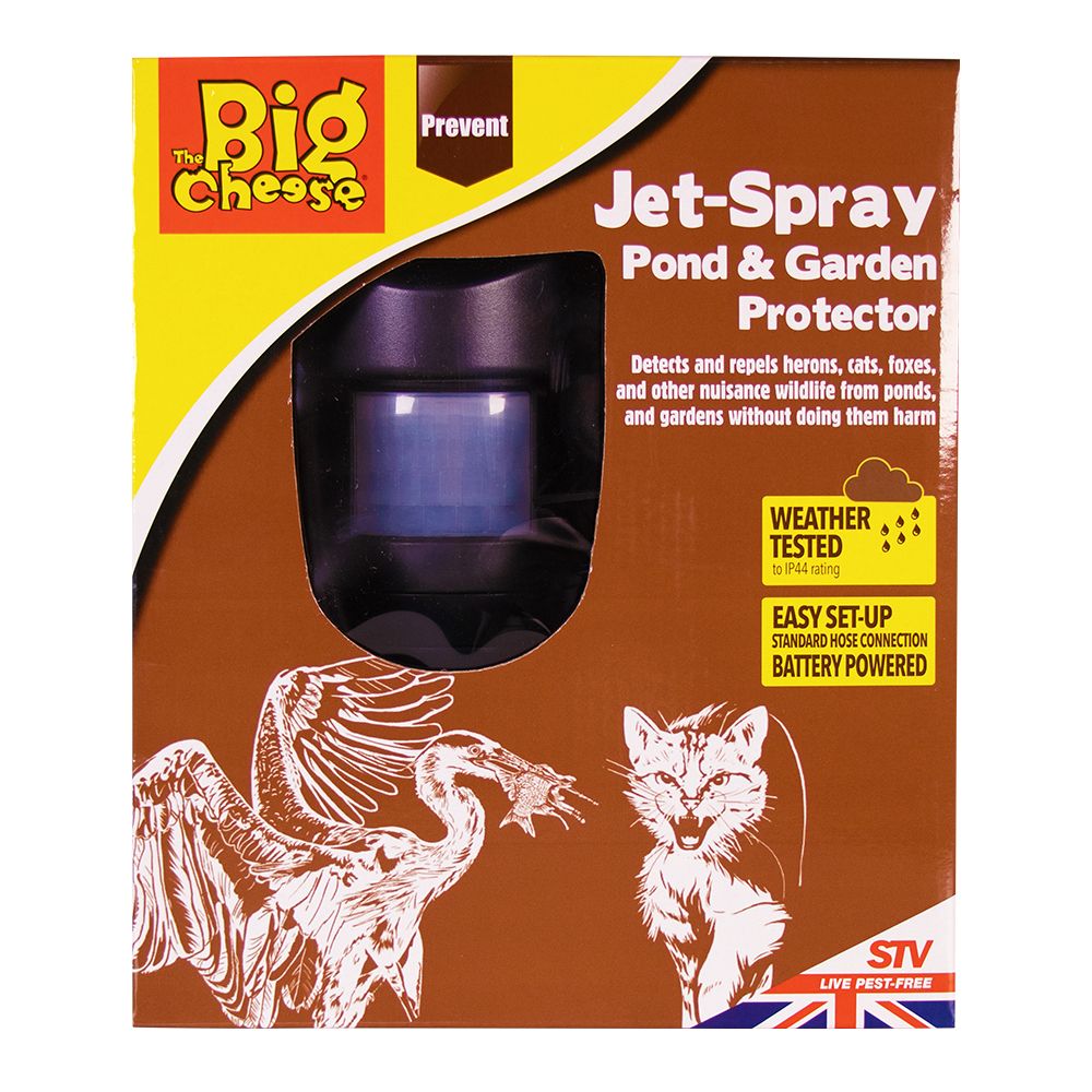 The Big Cheese Jet Spray, PIR activated water-jet deterrent protects ponds and other vulnerable garden areas