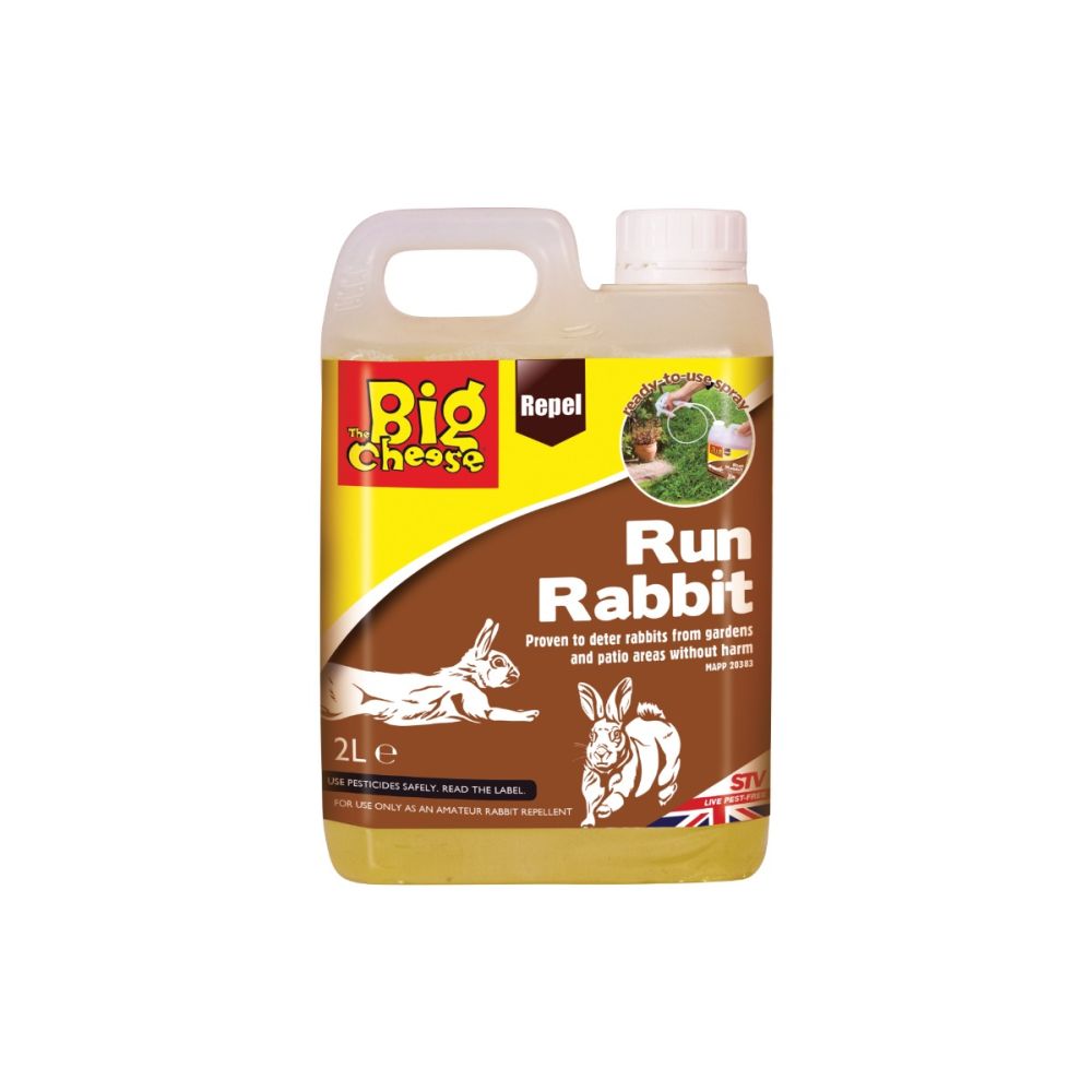 The Big Cheese Run Rabbit Repellent - 2L RTU Sprayer Kit, Ready-to-use, Humane Deterrent 