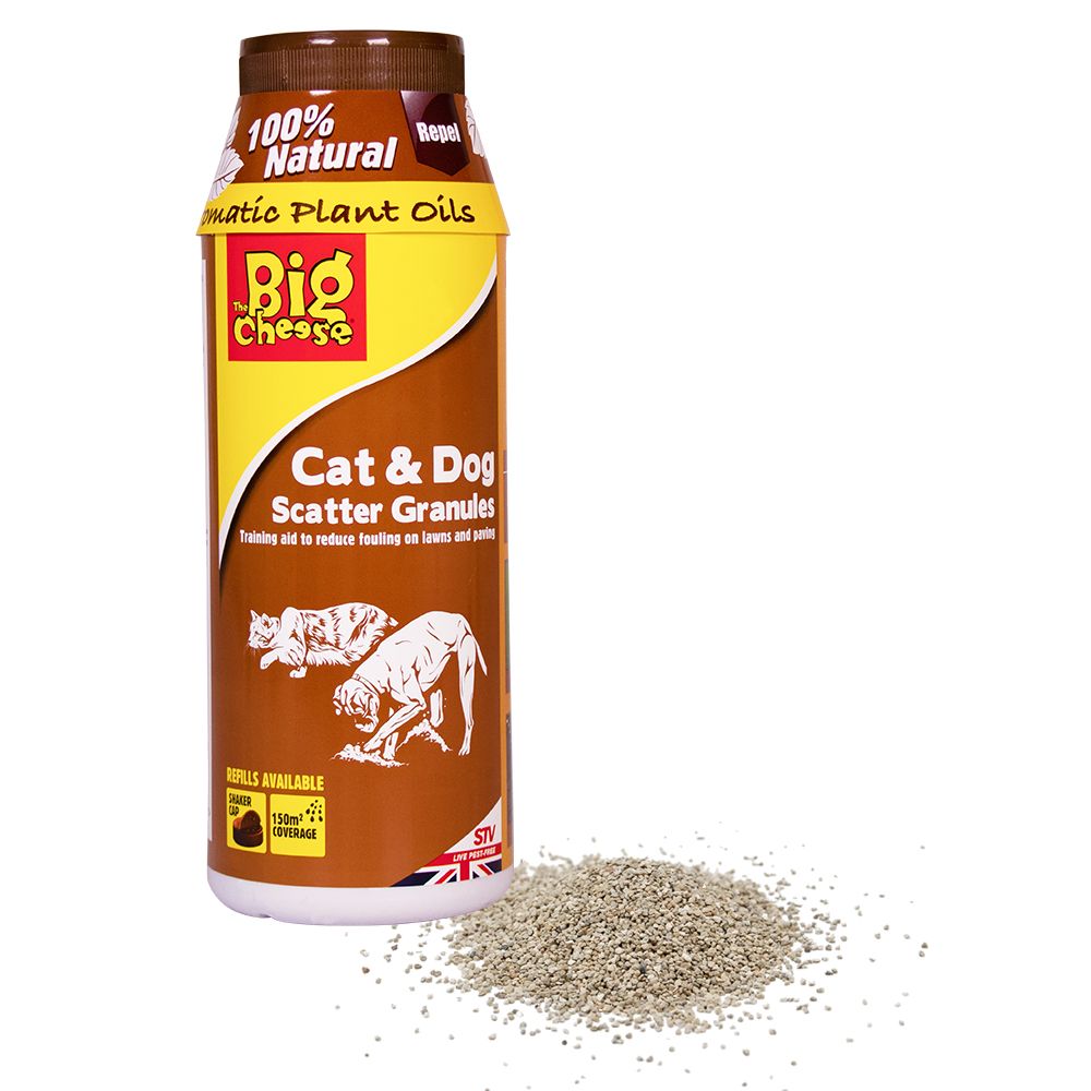 STV616 The Big Cheese Cat & Dog Scatter Granules - 450g - Humane Deterrent for Gardens