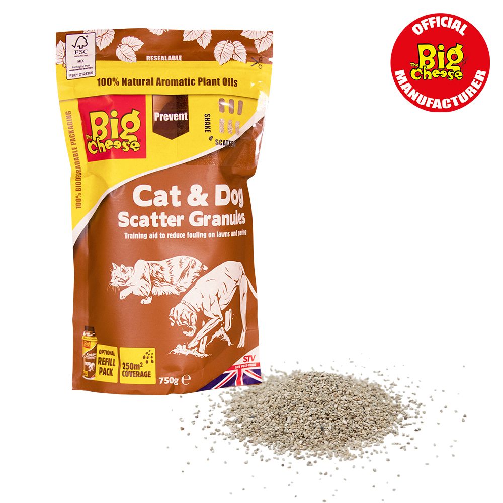 The Big Cheese Cat & Dog Scatter Granules 750g - Refill,  Prevents Digging & Fouling