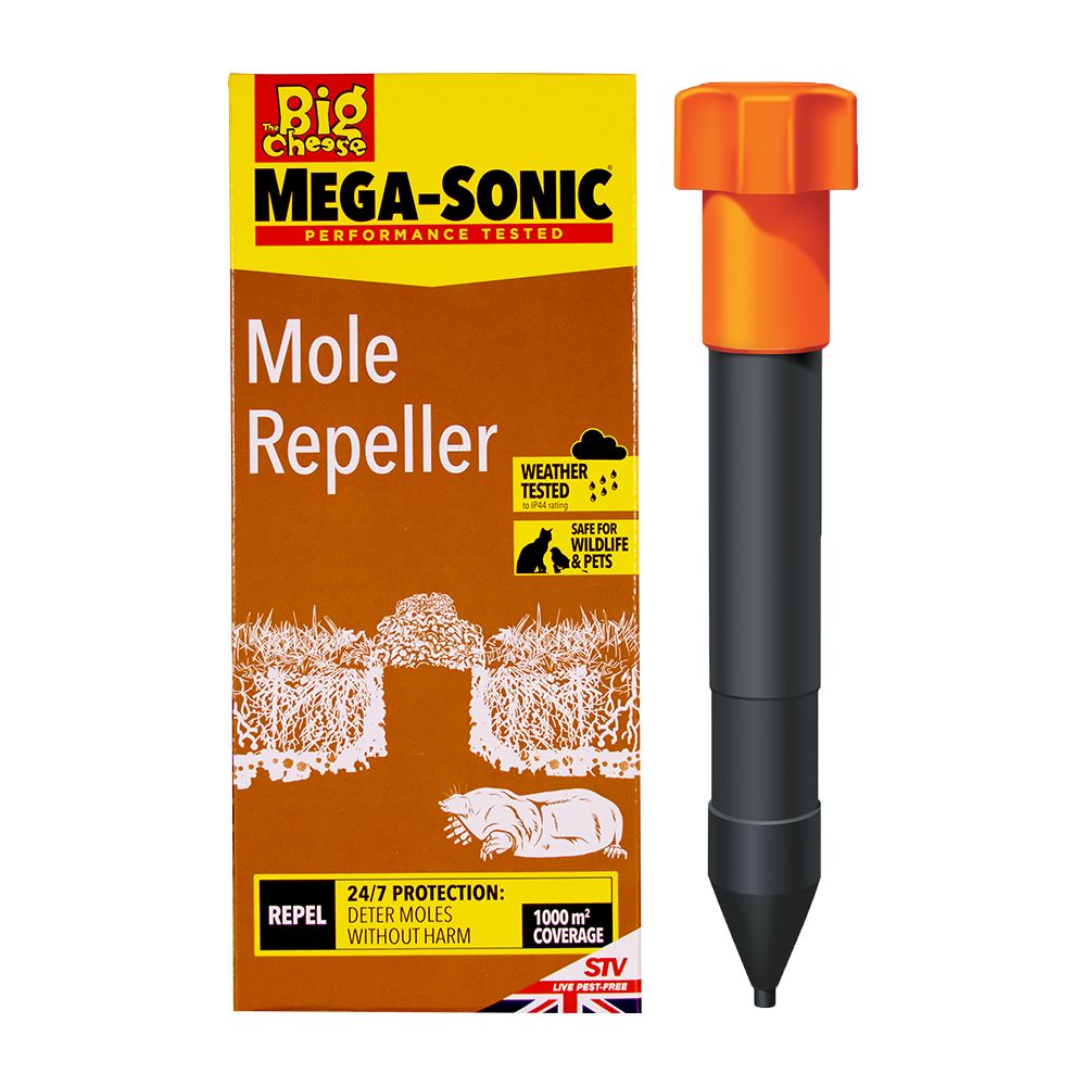 STV645 The Big Cheese Hi-Vis Mega-Sonic® Mole Repeller - Humane Natural Mole Deterrent