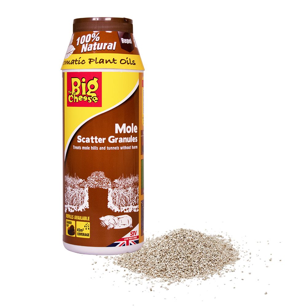 STV651 The Big Cheese Mole Scatter Granules - 450g - Humane Natural Mole Deterrent