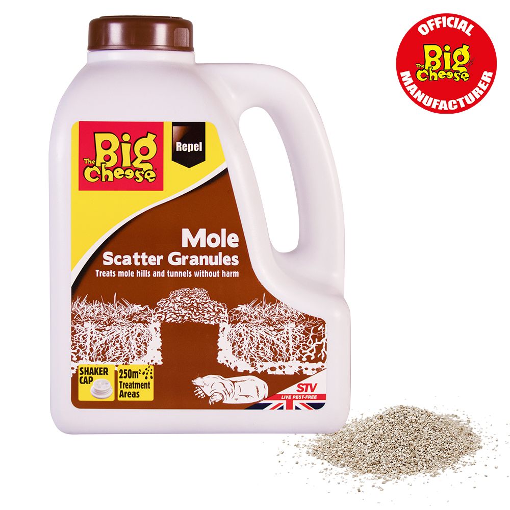 STV653 The Big Cheese Mole Scatter Granules 2.5kg - Humane Natural Mole Deterrent