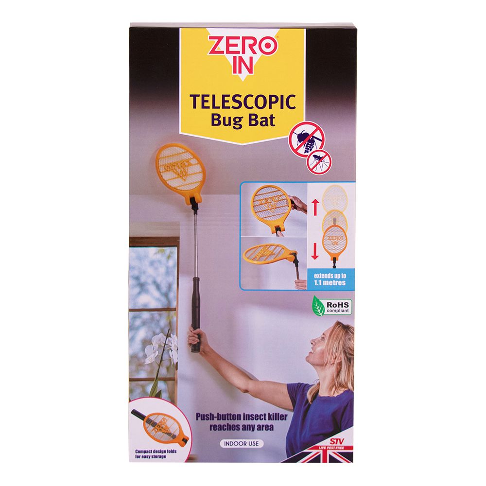 STV883 Zero In Telescopic Bug Bat - Long-Reach Bug Bat Eliminates Flying Insects