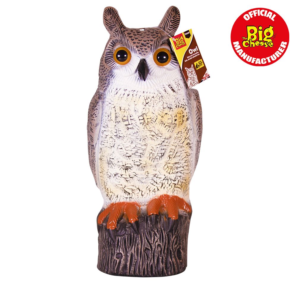 STV966 The Big Cheese Owl - Long-Eared Owl Fascia Deterrent for Gardens Bird Scarer