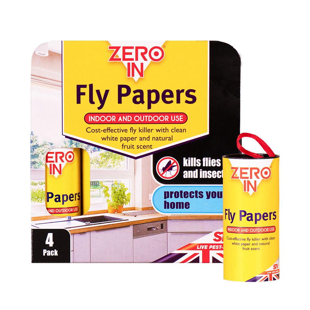 ZER015 Zero In Fly Papers - 4 Pack - Traditional Effective Natural Insect Attractant ,ZER015 Zero In Fly Papers - 4 Pack - Traditional Effective Natural Insect Attractant 