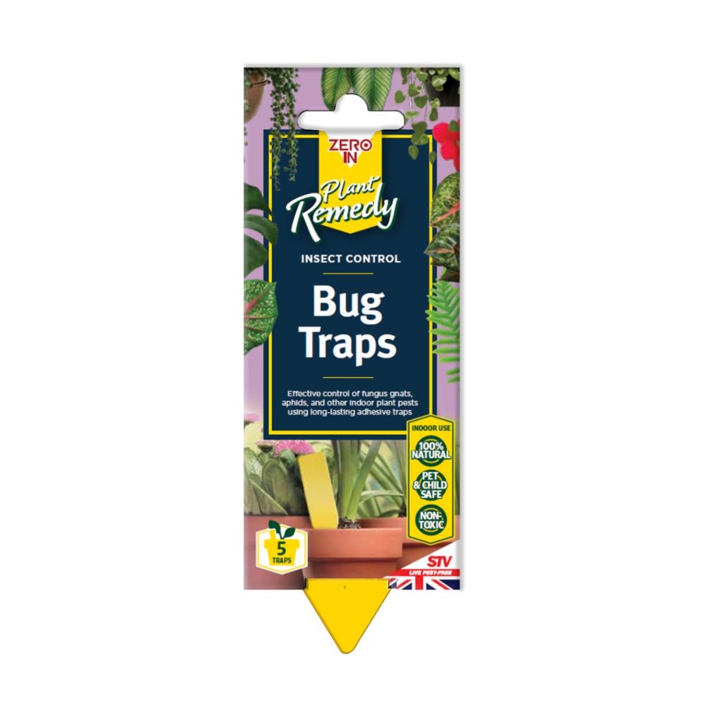 ZER017 Zero In Pot Plant Bug Traps - 5 Pack - Attracts Bugs Away From Plants