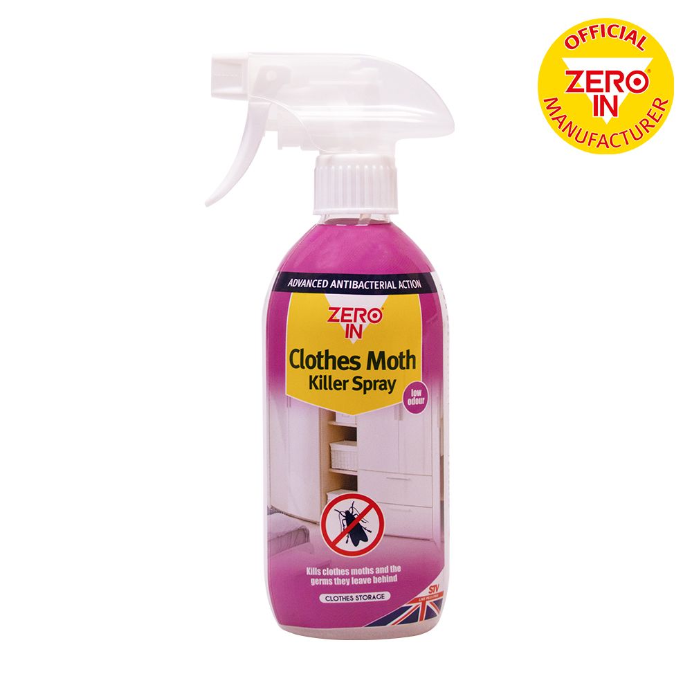 ZER427 Zero In Clothes Moth Killer 500ml - Long Lasting Control of Moths Larvae & Eggs