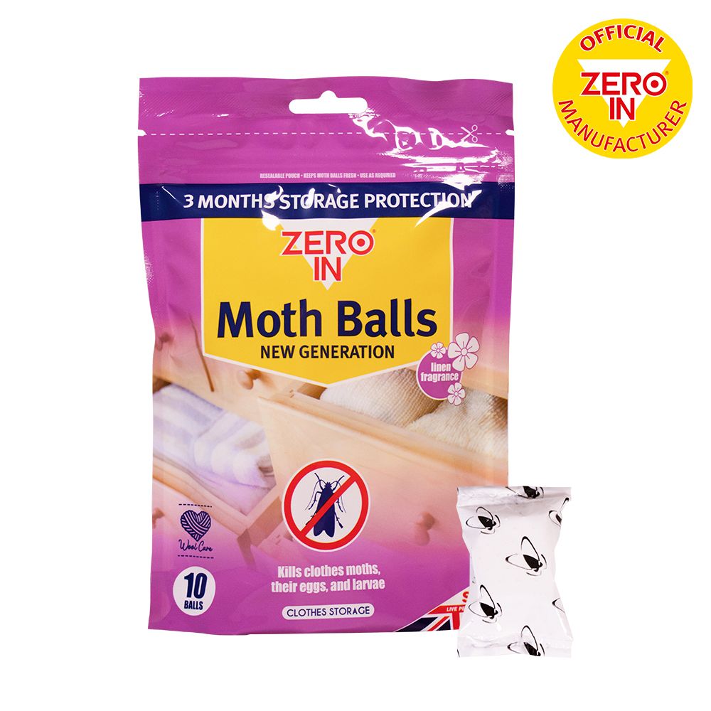 ZER436 Zero In Moth Balls - 10 Balls - Kills Moths Larvae and Eggs Odour-Free,ZER436 Zero In Moth Balls - 10 Balls - Kills Moths Larvae and Eggs Odour-Free