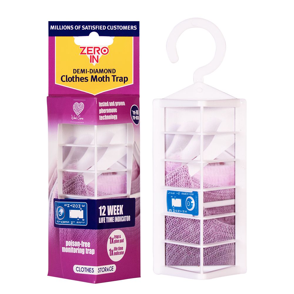 ZER437 Zero In Demi-Diamond Clothes Moth Killer - Trap for Cupboards or Wardrobes