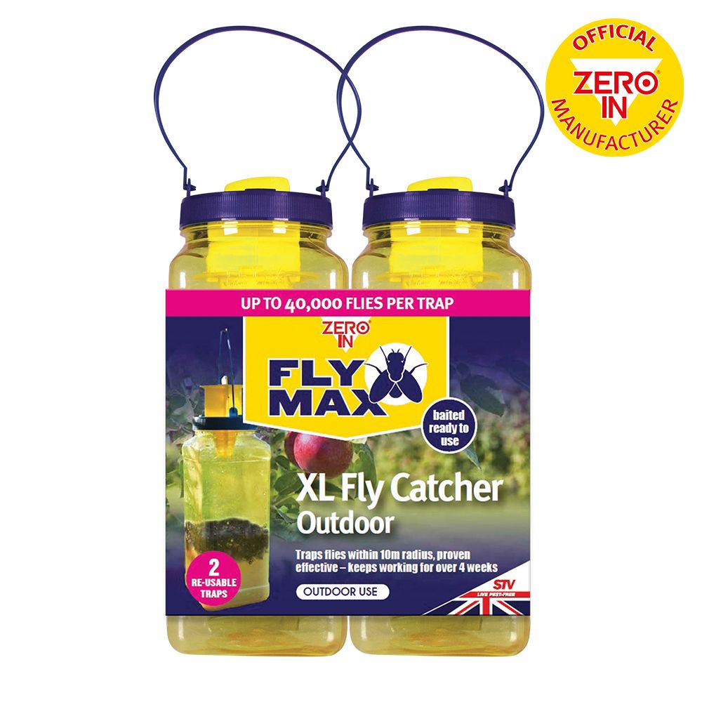 Zero In Fly Max XL Fly Catcher - Twinpack, Effective, Refillable