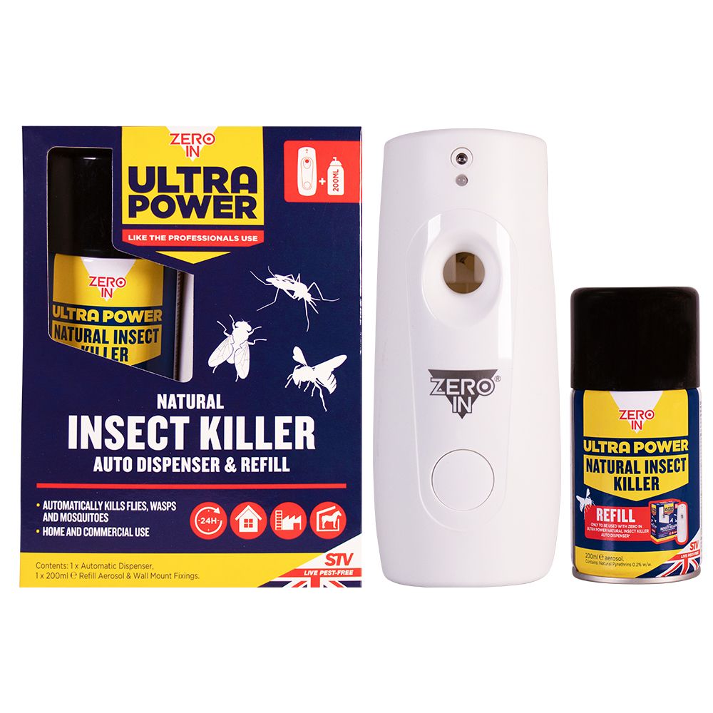 Ultra Power Natural Insect Killer Auto Dispenser & Refill - 24/7 Home Protection
