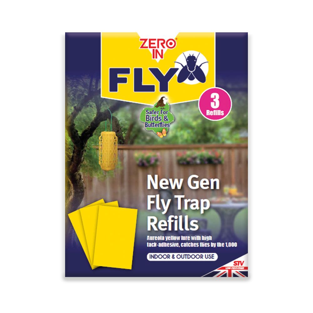 Zero In New Gen Fly Traps Refills - 3-Pack, Poison-Free and Child and Pet Safe