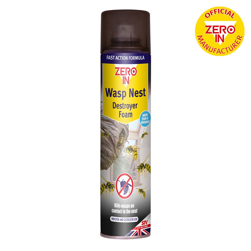 Zero In Wasp Nest Killer Foam 300ml - Indoor & Outdoor Treatment for Wasps Nests