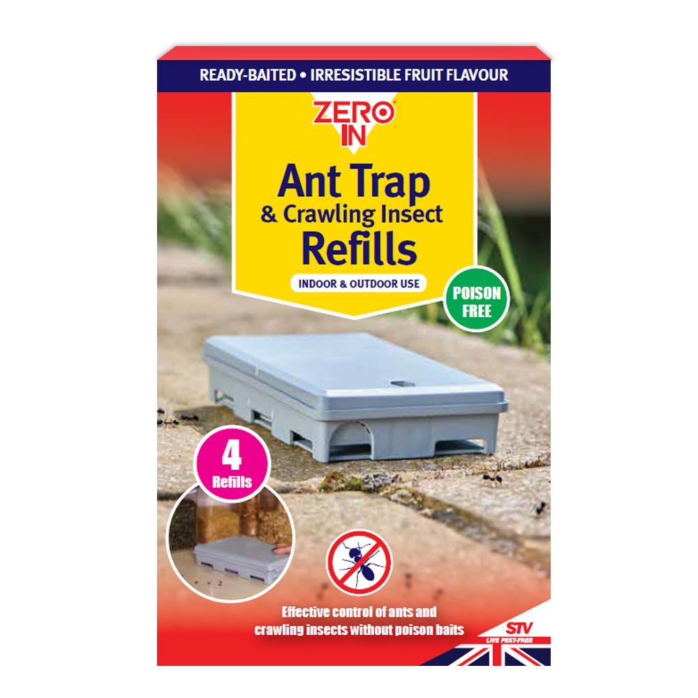 Zero In Ant & Crawling Insect Trap Refills - 4-Pack, Poison-free and chemical-free solution