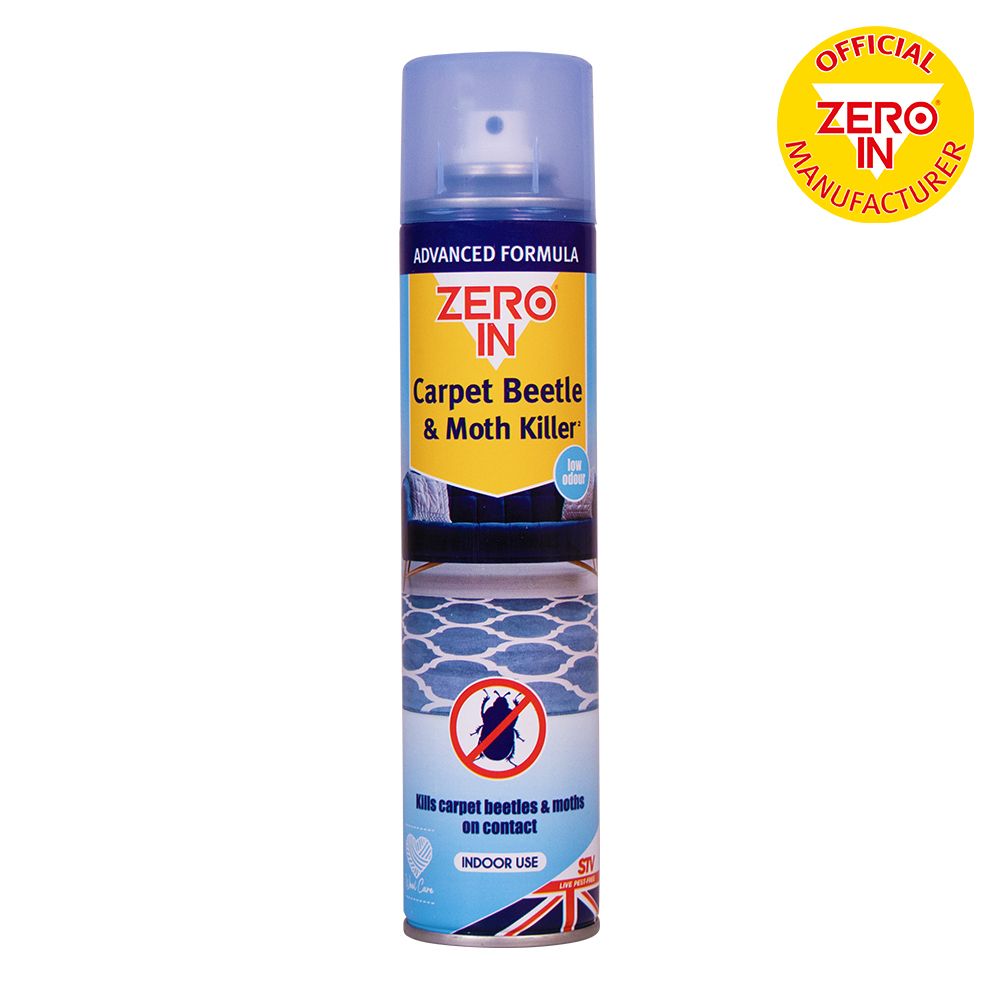 ZER977 Zero In Carpet Beetle & Moth Killer 300ml Aerosol - For Carpets & Upholstery,ZER977 Zero In Carpet Beetle & Moth Killer 300ml Aerosol - For Carpets & Upholstery