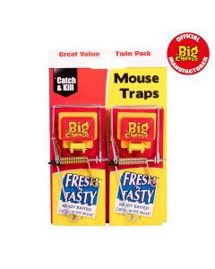 STV197 The Big Cheese Fresh Baited Mouse Trap - Twin Pack - Reusable Effective Traps