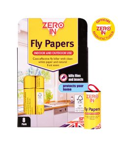ZER878 Zero In Fly Papers - 8 Pack - Attracts & Kills Flies,ZER878 Zero In Fly Papers - 8 Pack - Attracts & Kills Flies