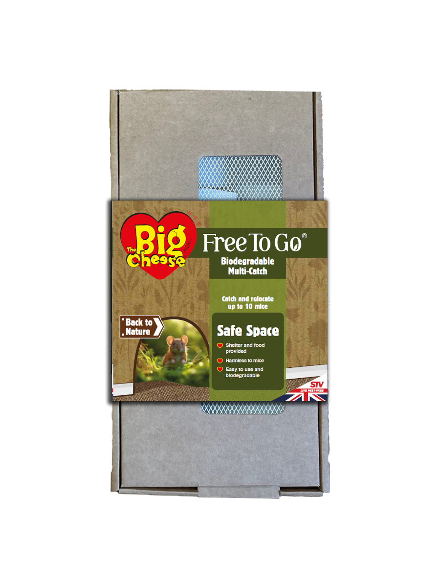 The Big Cheese Free To Go ® Biodegradable Multi-Catch Mouse Trap, Humane and non-lethal biodegradable traps for safe capture of mice