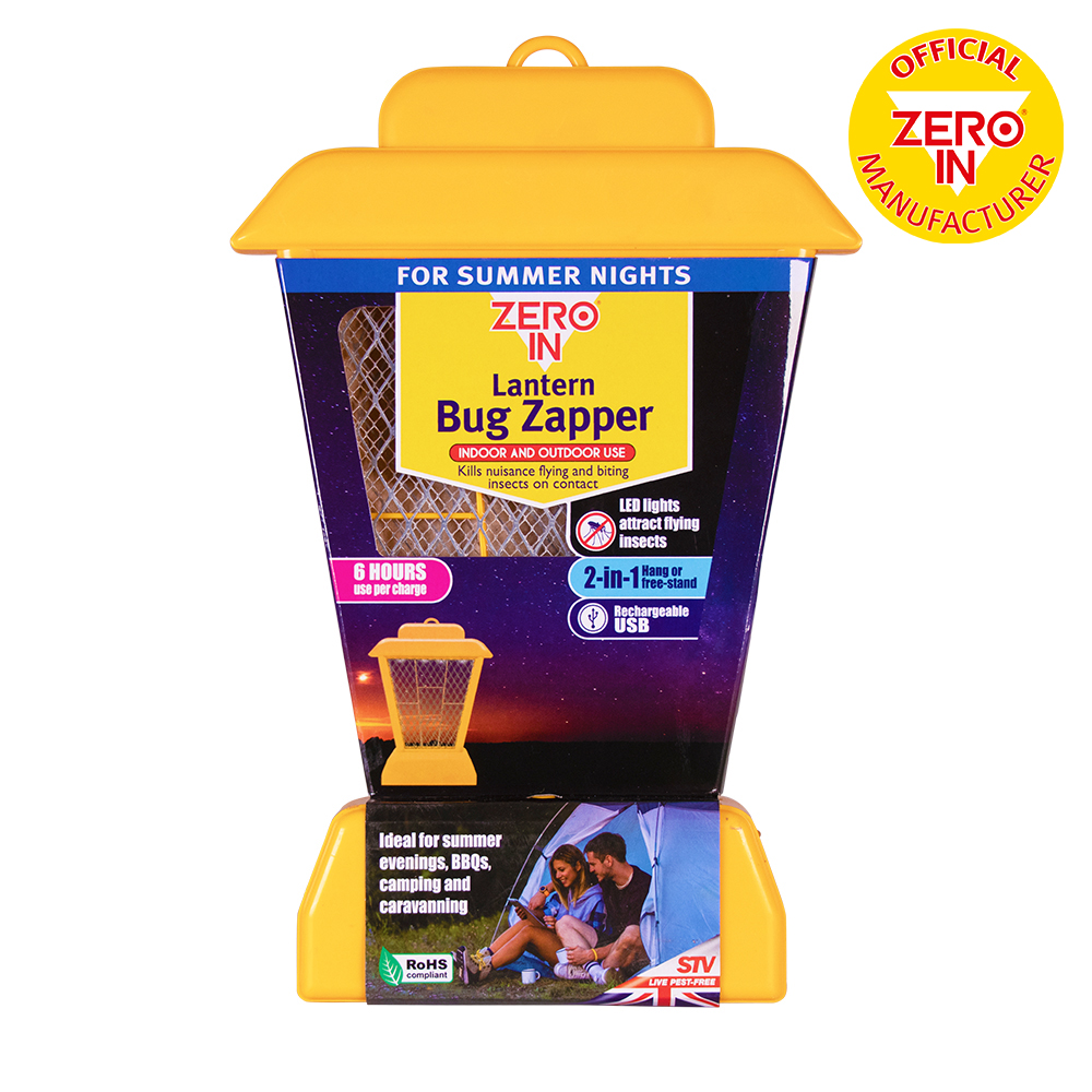 Zero In Lantern Rechargeable Bug Zapper - Kills Flying Insects in Home & Garden