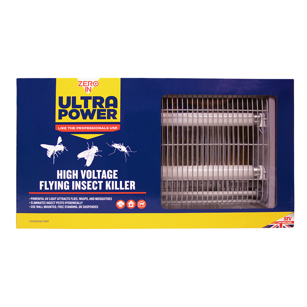 Zero In Ultra Power High Voltage Flying Insect Killer, Professional Strength, Indoor Use, Reusable