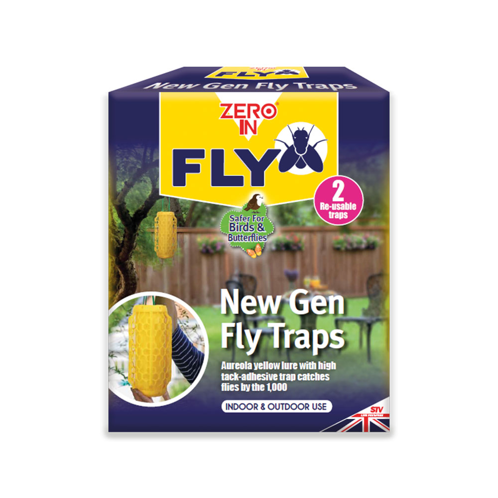 Zero In New Gen Fly Traps - Twinpack, Poison-Free and Child and Pet Safe